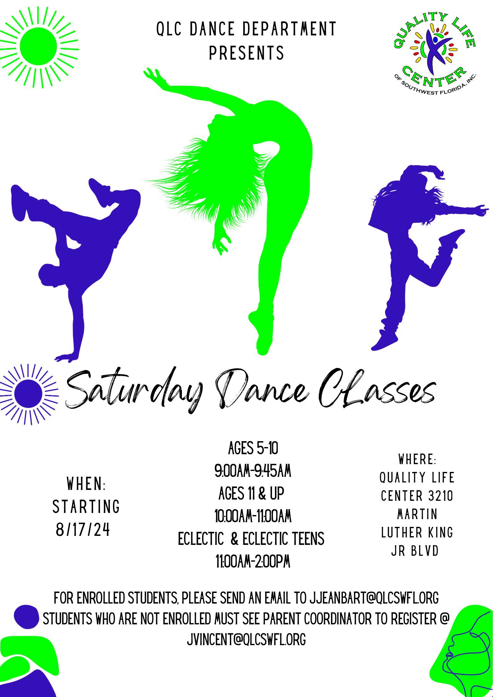 Quality Life Center Dance Class Fall 2024 Flyer