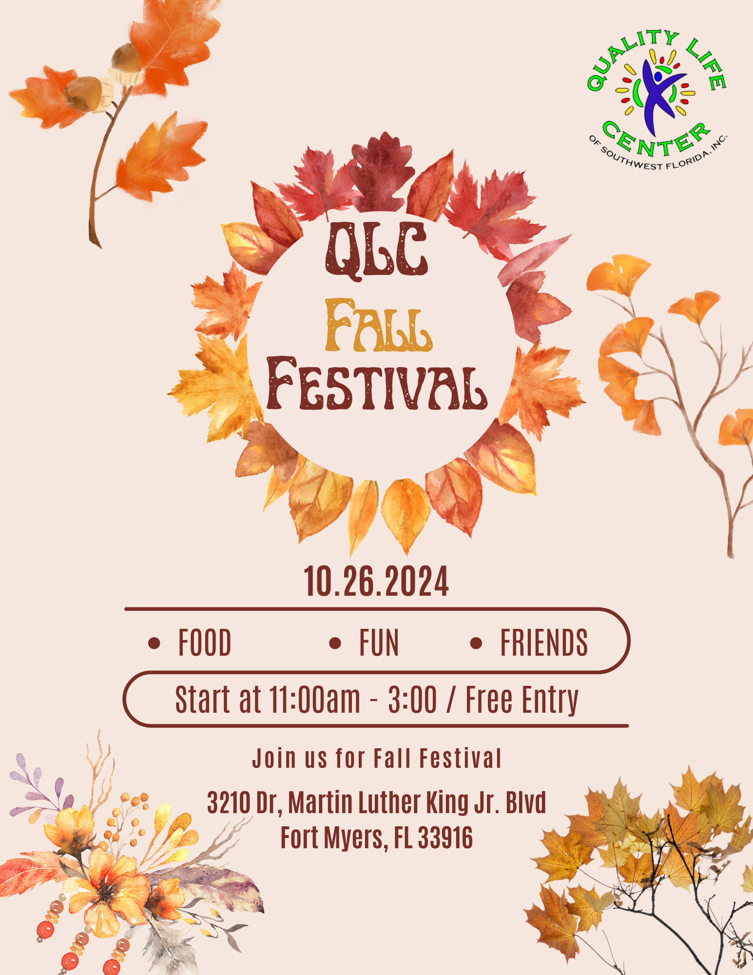 Flyer for QLC Fall Festival